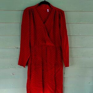 1970s Silk Korean Polka dot dress